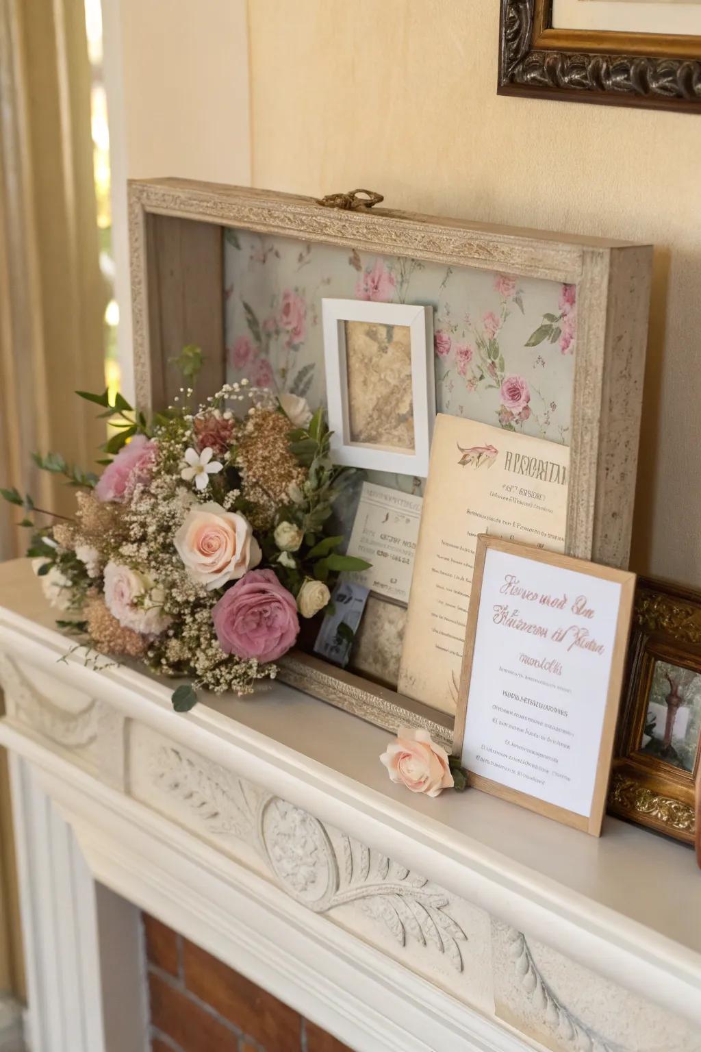 A keepsake display box that holds cherished wedding memories.