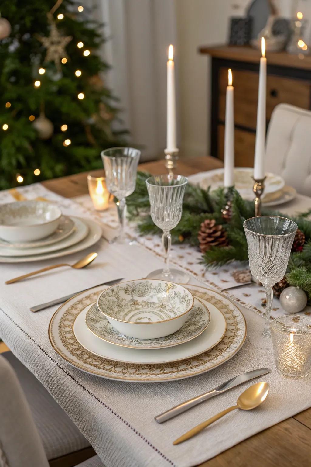 Coordinated tableware unites your celebratory table.