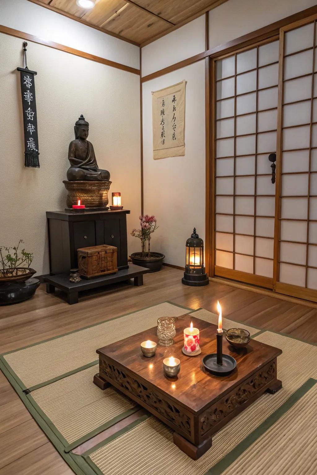 A personal shrine makes your training space feel sacred and respectful.
