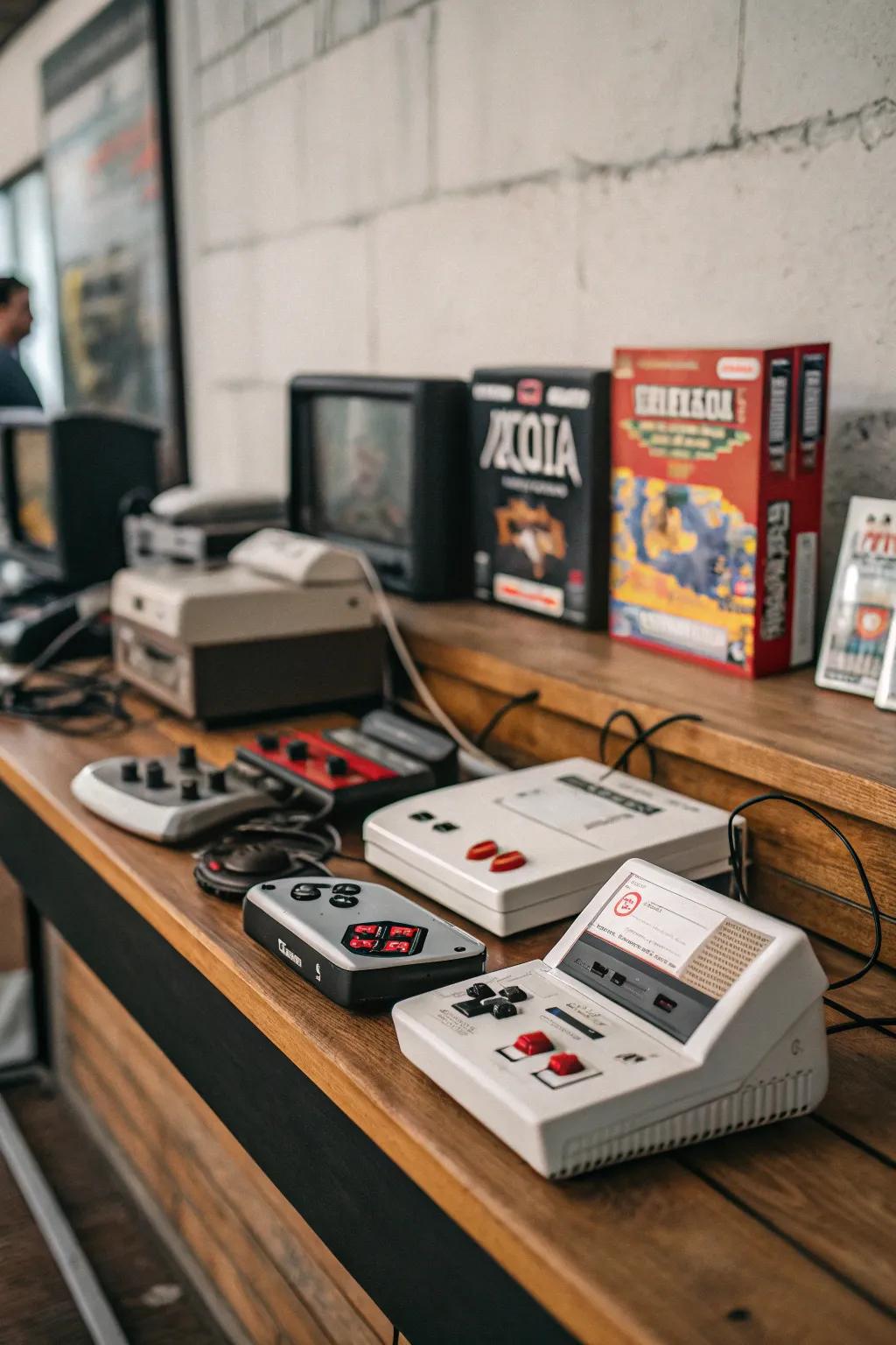 Game consoles transport attendees back to 90s gaming splendor.