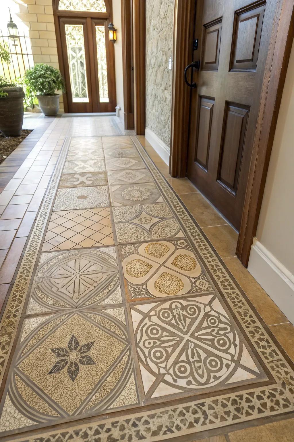 Textured pavers adding visual interest and durability.