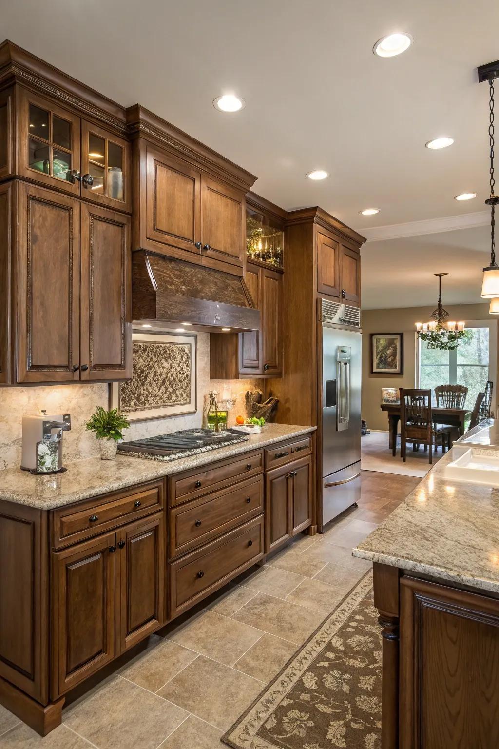 A kitchen that beautifully balances modern and traditional elements.