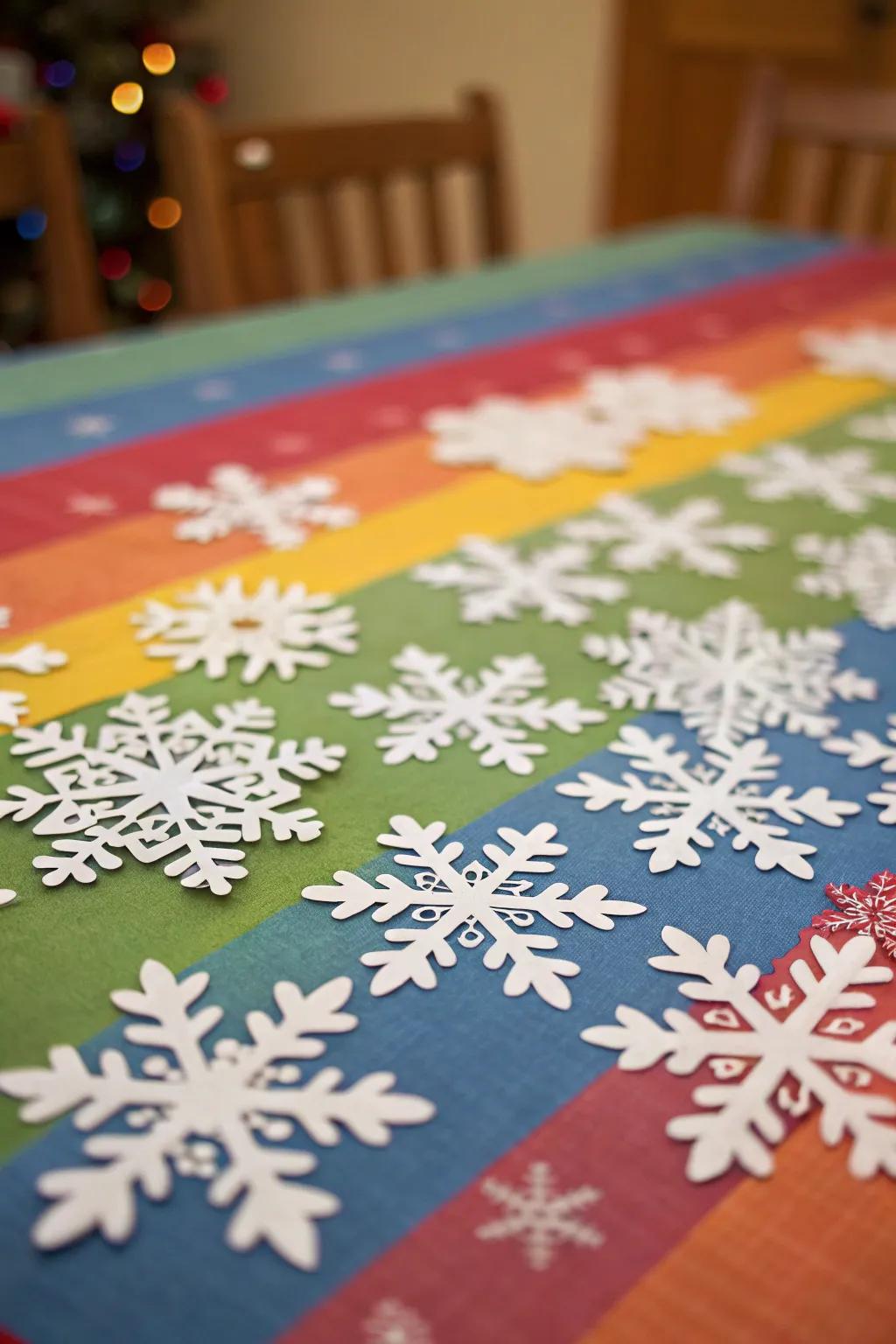 Asymmetrical designs infuse a quirky charm into snowflake crafting.