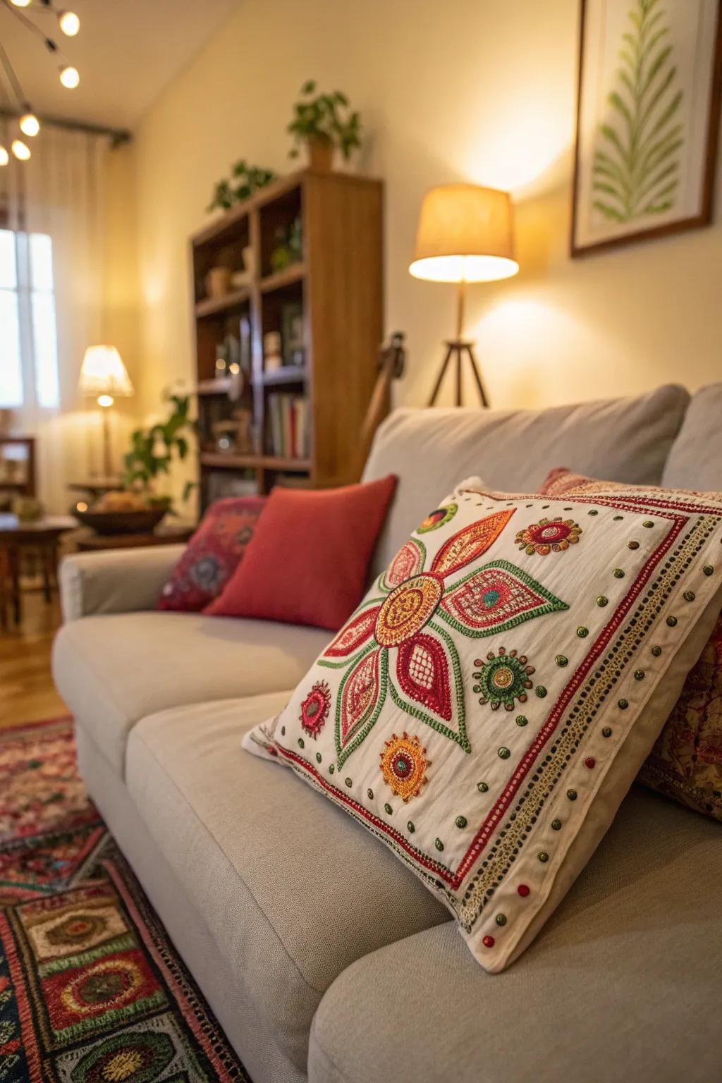 DIY projects add a personal accent to family room decorations.