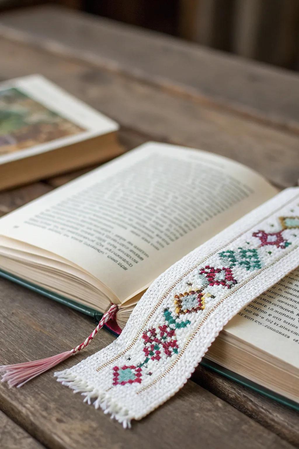 Cross stitch page markers add a personal touch to your reading