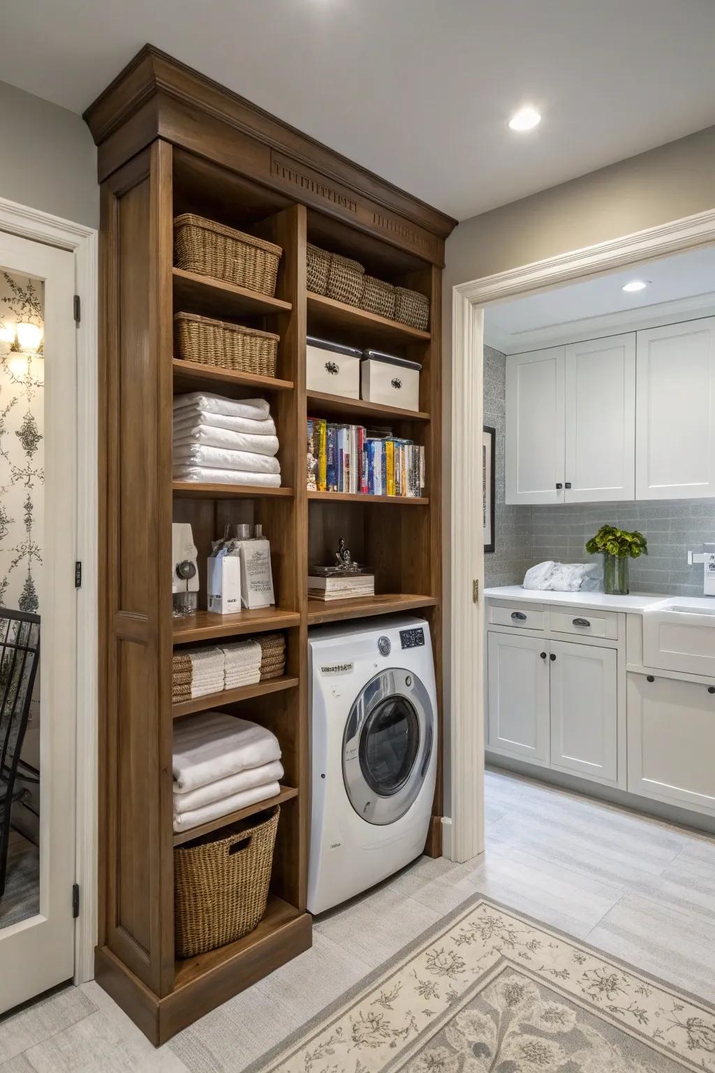 Display cabinets provide ingenious storage and concealment.