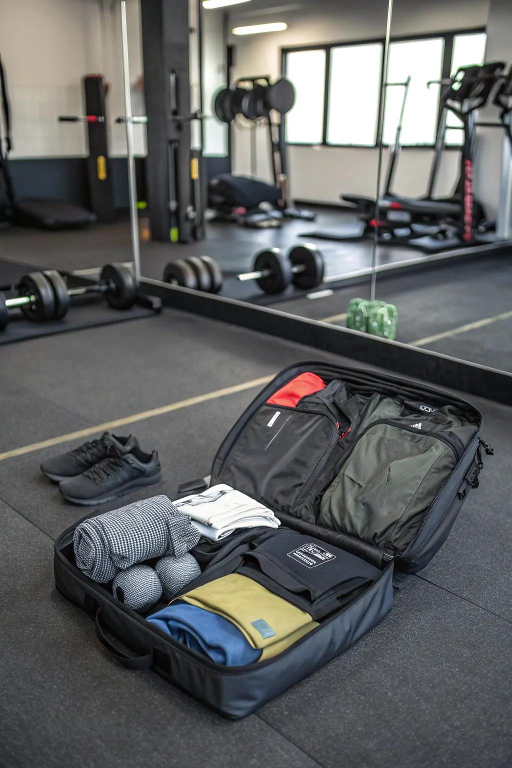 Most-used workout items placed for simple access.