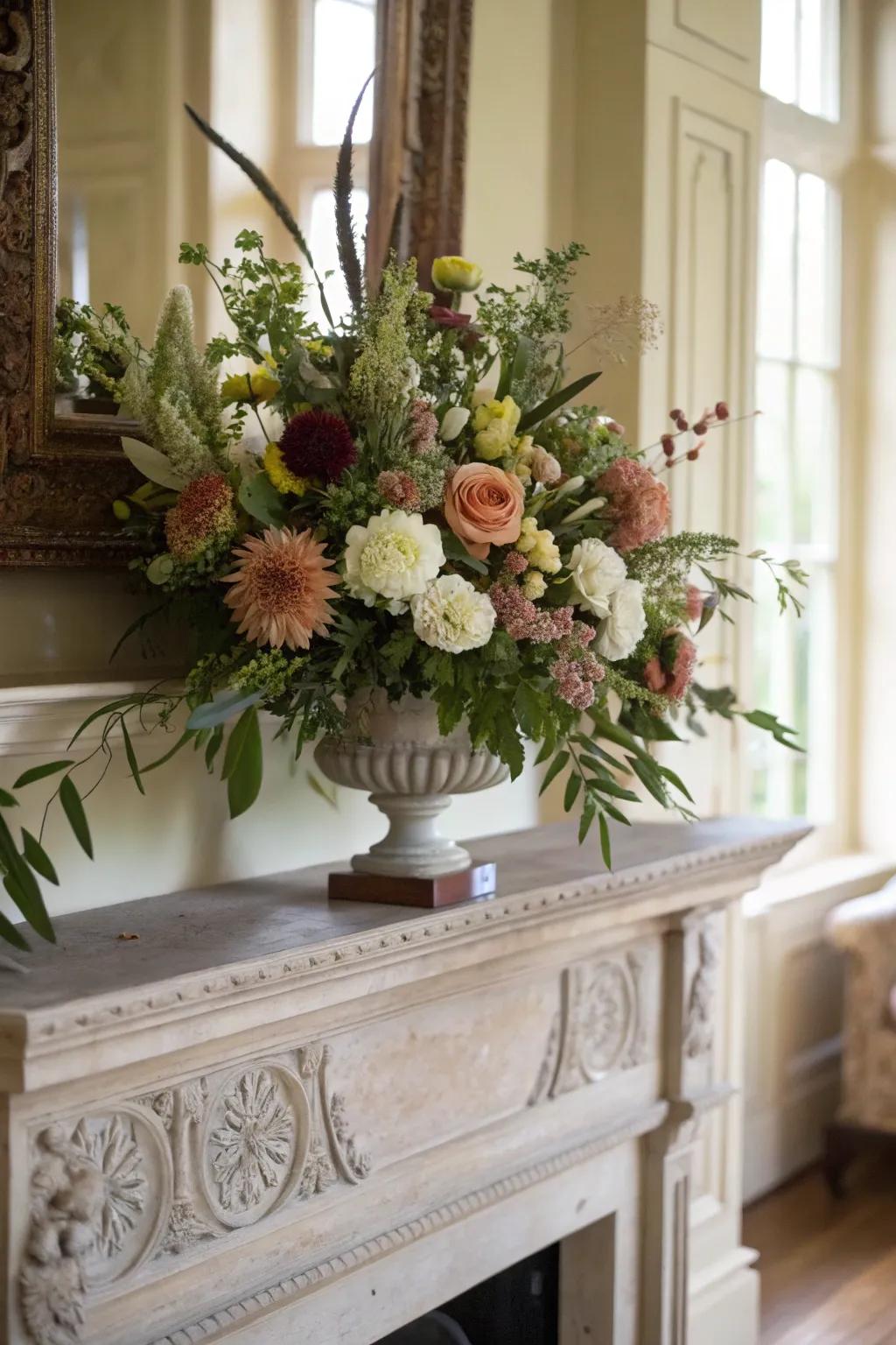 A multi-dimensional arrangement leveraging terracing techniques.