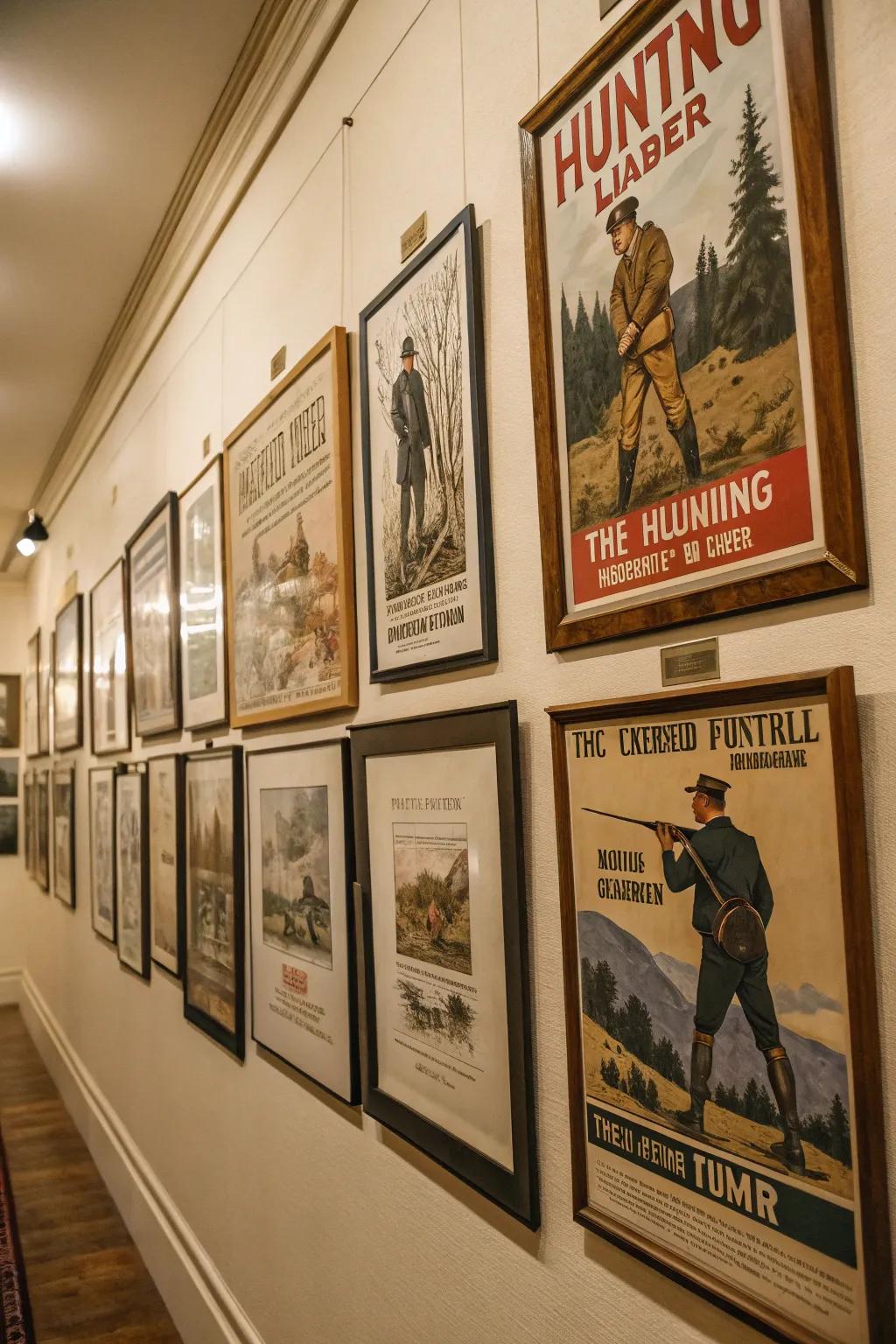Nostalgic enchantment through classic hunting poster artwork.