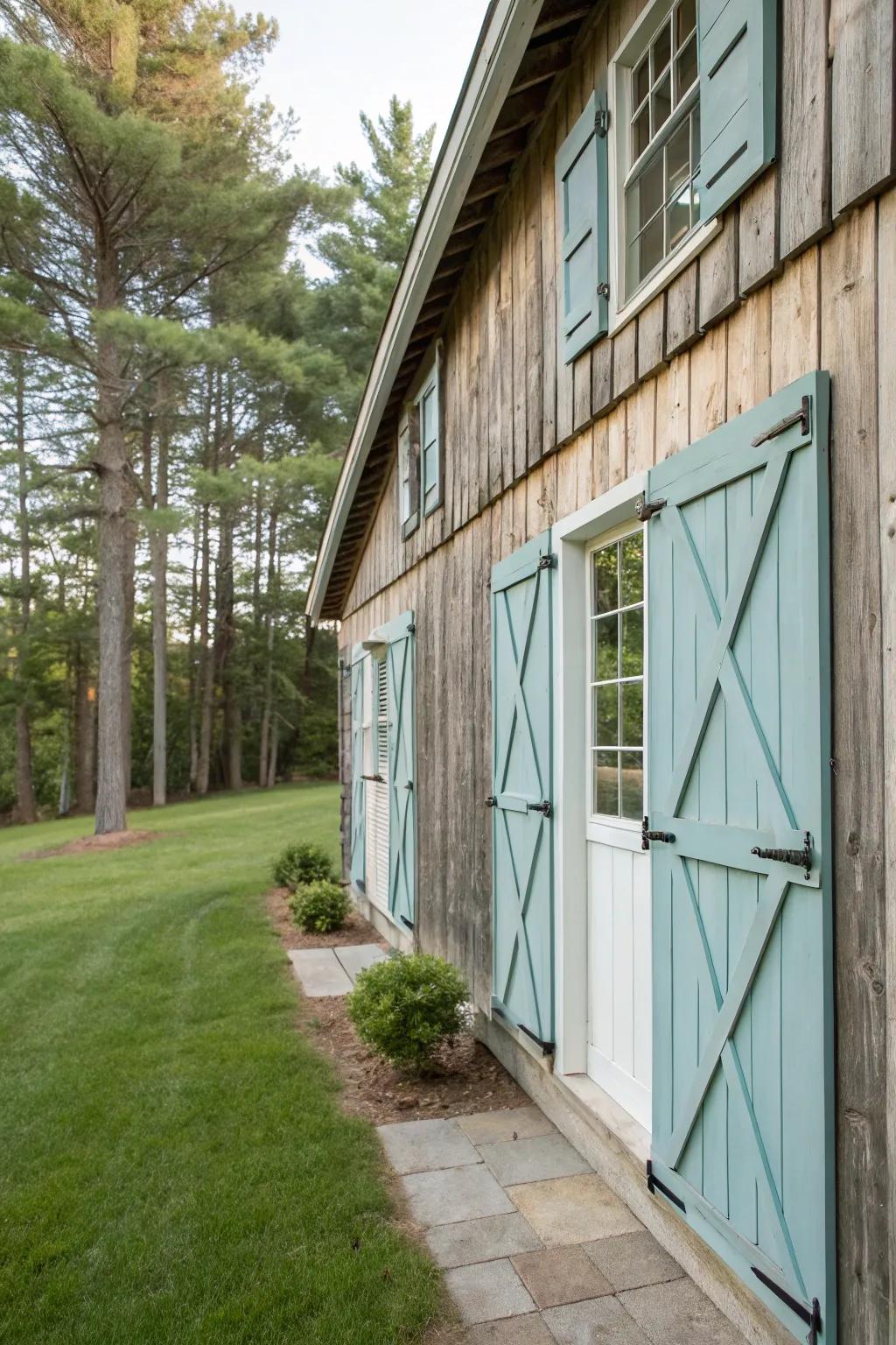 Barn-style shields offer rustic charm and storm defense.