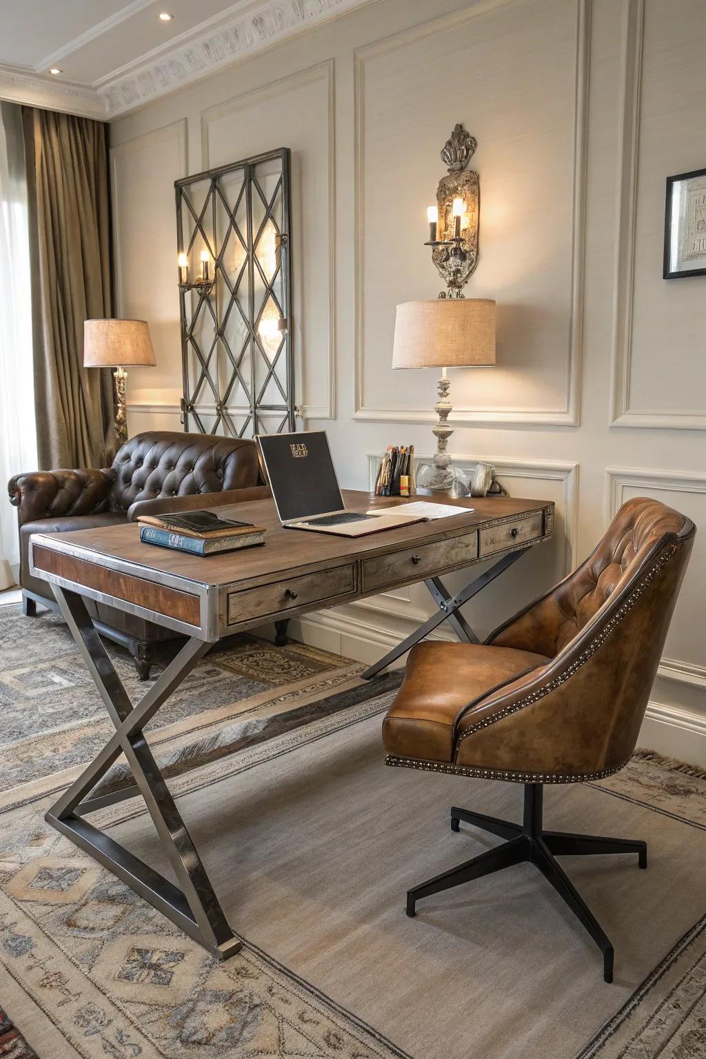 Industrial elegance unites rugged and luxurious elements.
