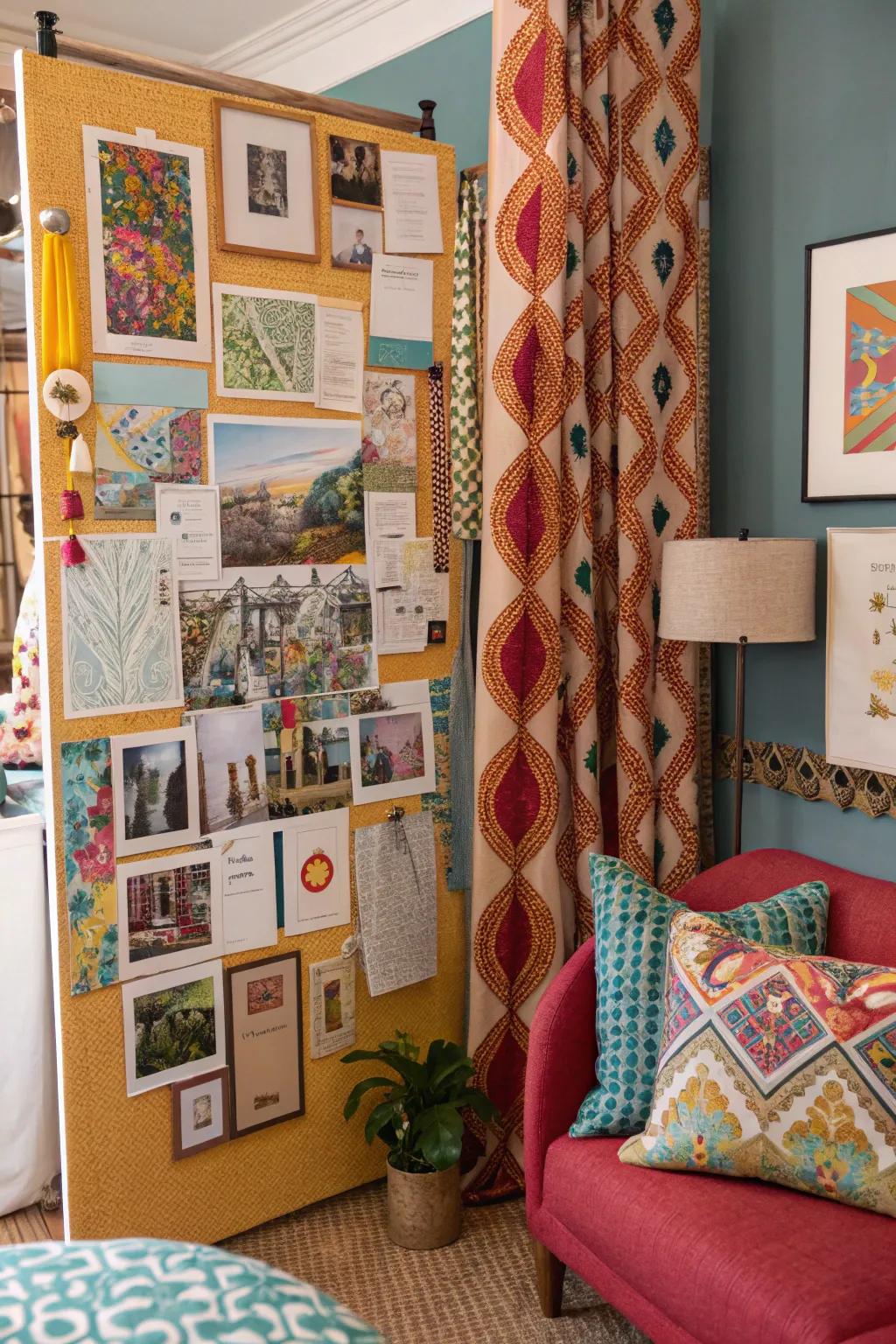 Use an inspiration board with an eclectic mix to explore new design ideas.