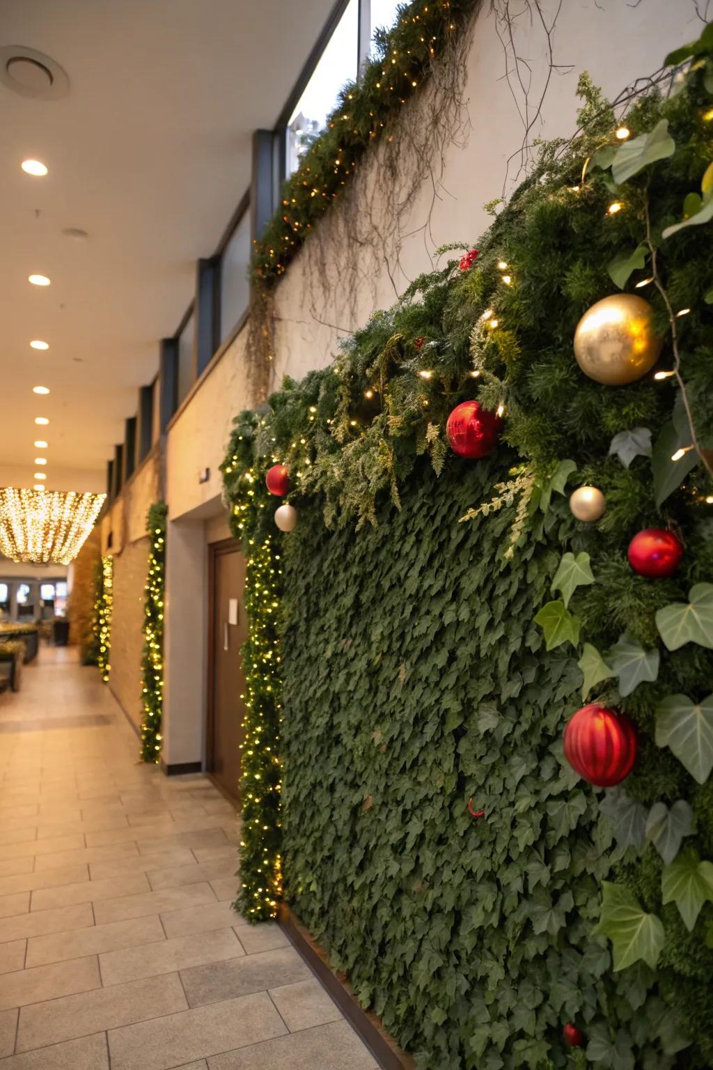 A botanical feature adorned with periodic adornments for a festive element.