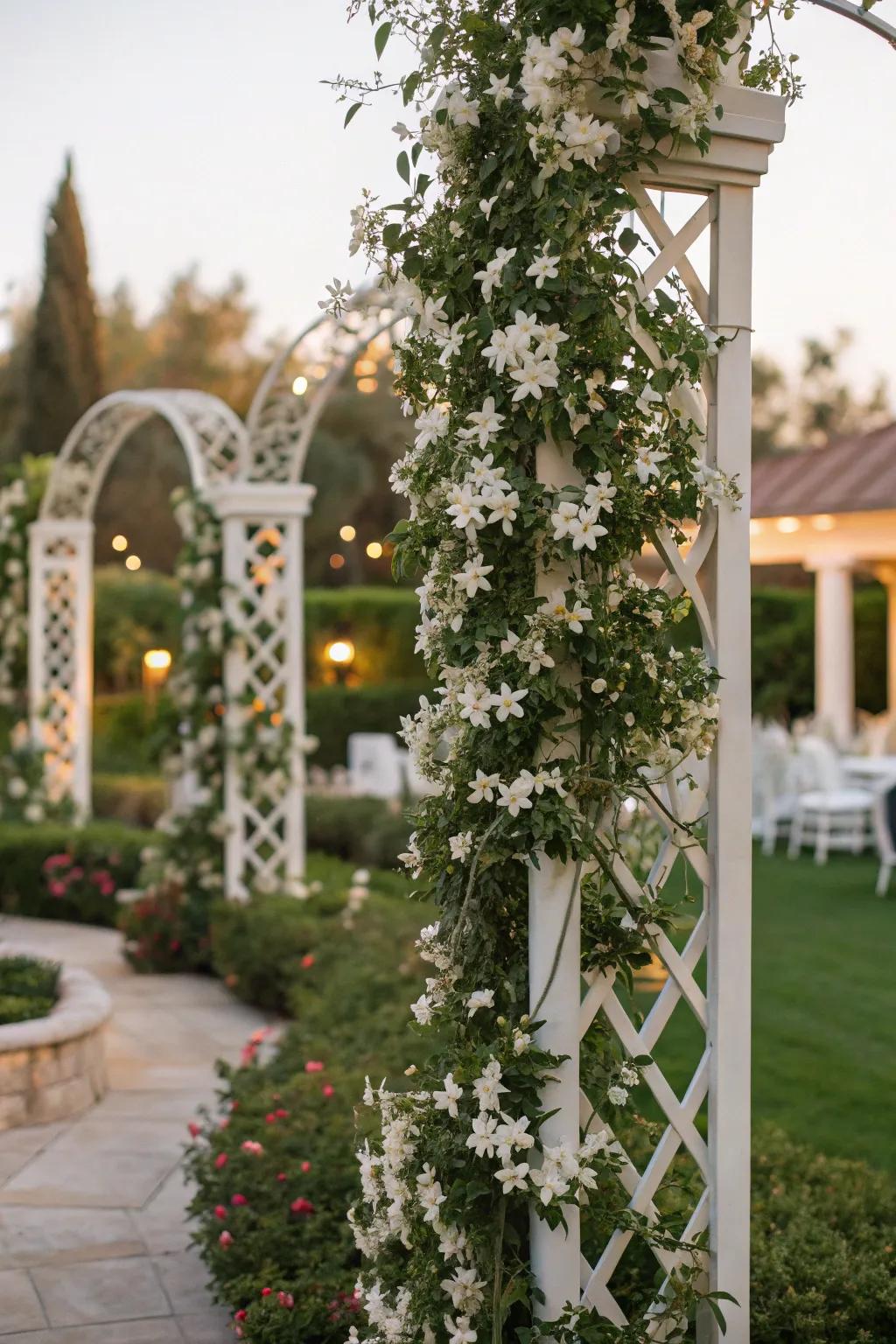 Express originality with snow vine-shaped organic art on a climbing frame.
