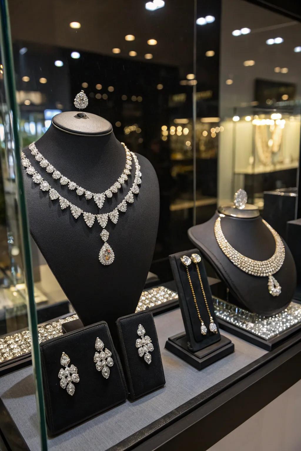 Attain balance with the use of symmetrical jewelry arrangements.