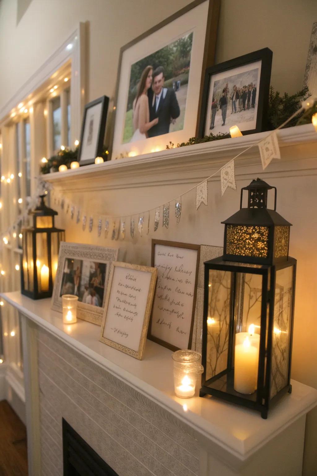 Lanterns can be individualized with portraits and sayings for a unique touch.