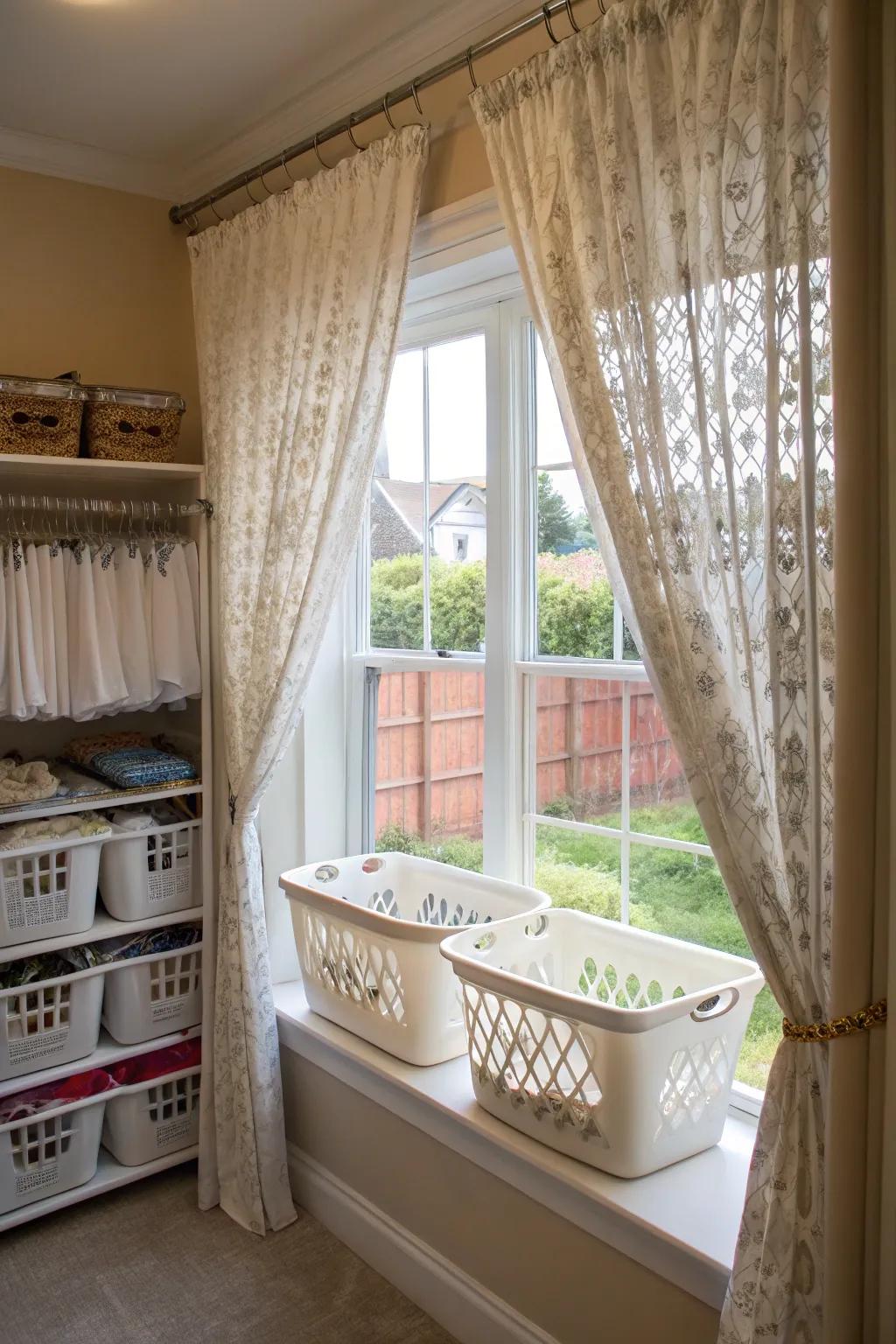 Themed fixtures add elegance to windows.