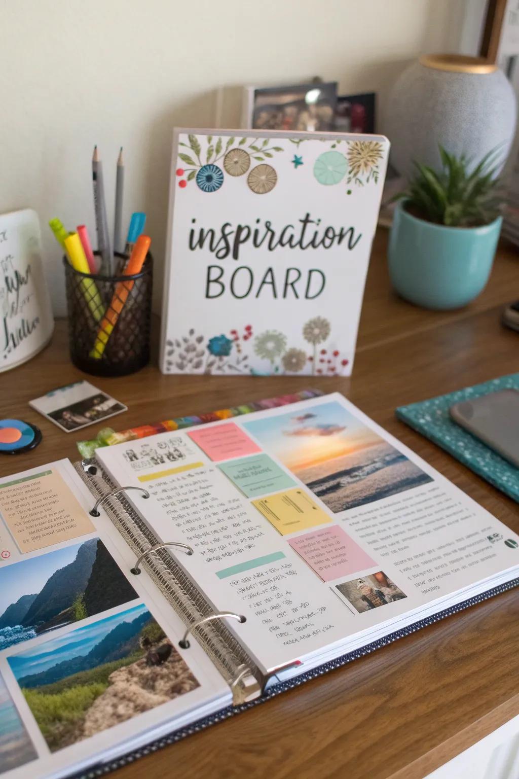 An inspiration board helps keep you motivated and inspired.