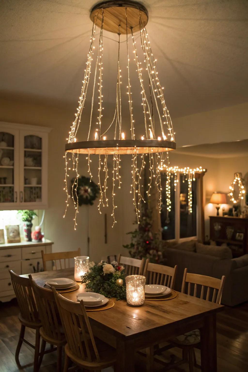 An elegant DIY chandelier that captivates and charms.