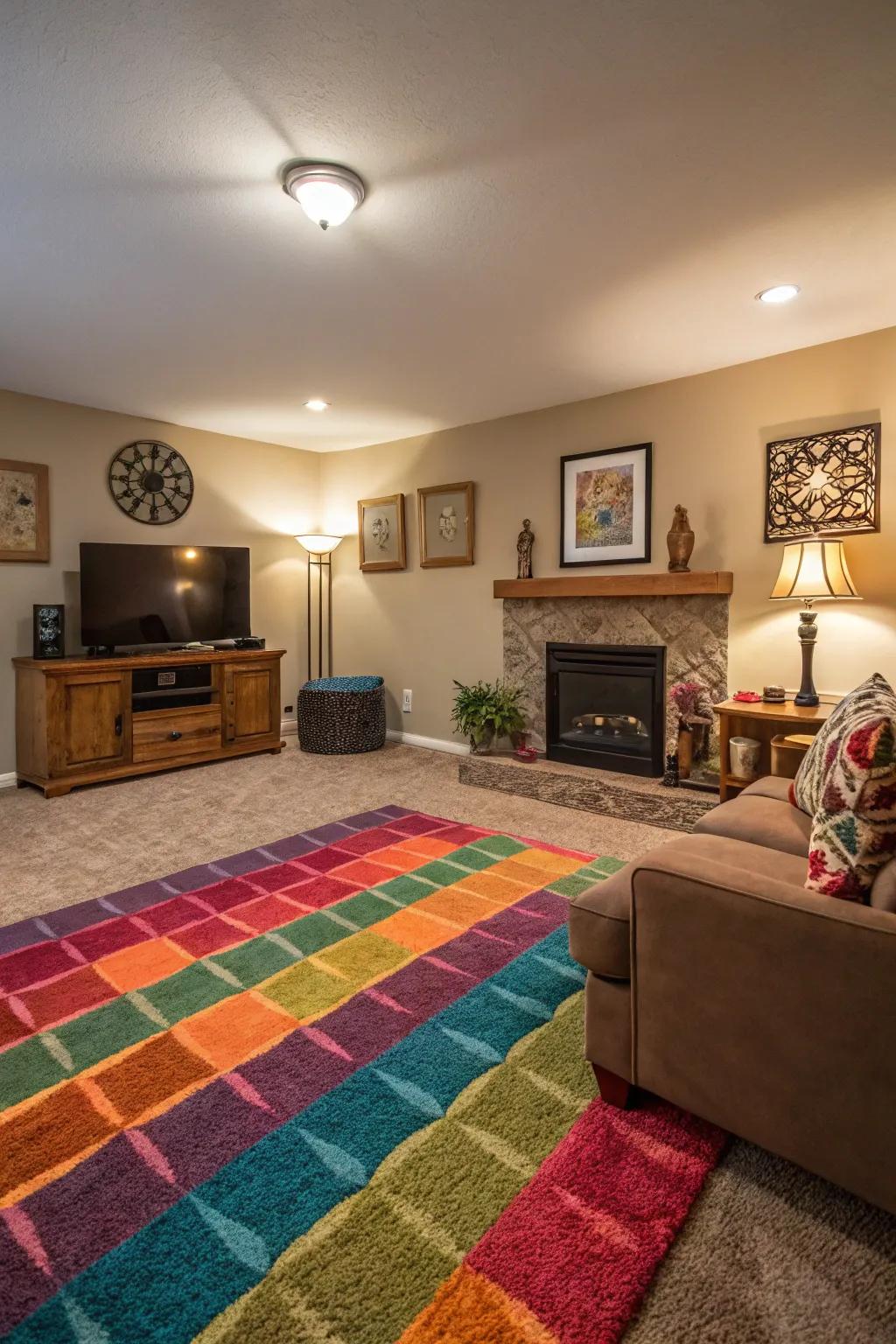 Vibrant floor coverings bring a lively touch to any decor.