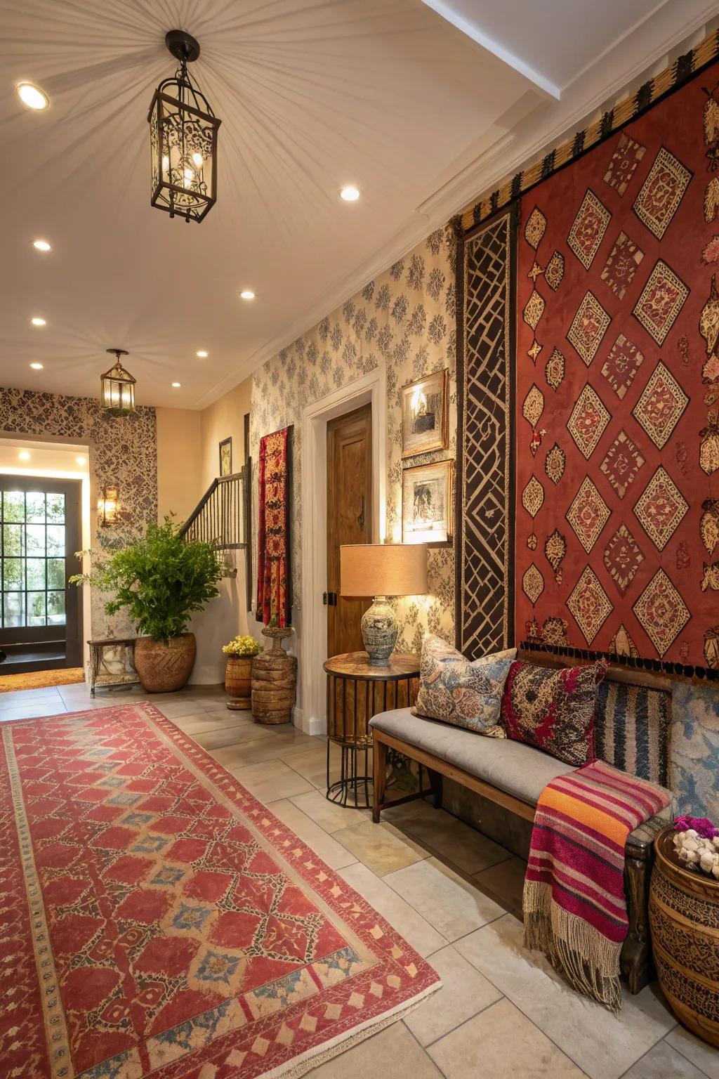 An energetic entrance hall featuring audacious designs