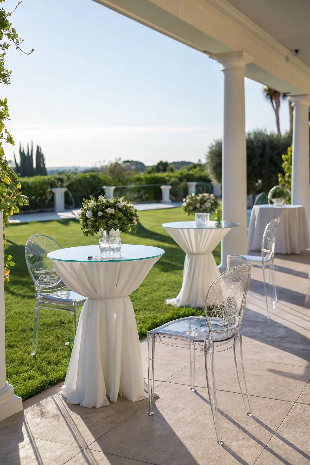 Clear furniture brings modern style outdoors.
