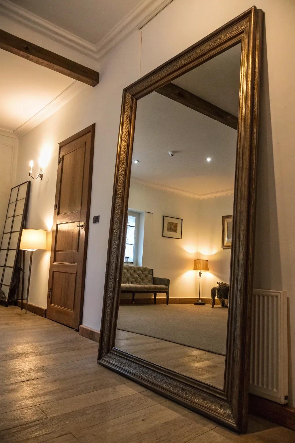 Mirrors possess the capacity to visually amplify your area and augment illumination.