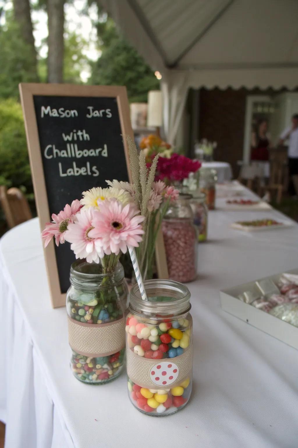 Customizable utility canisters with charming label board labels.