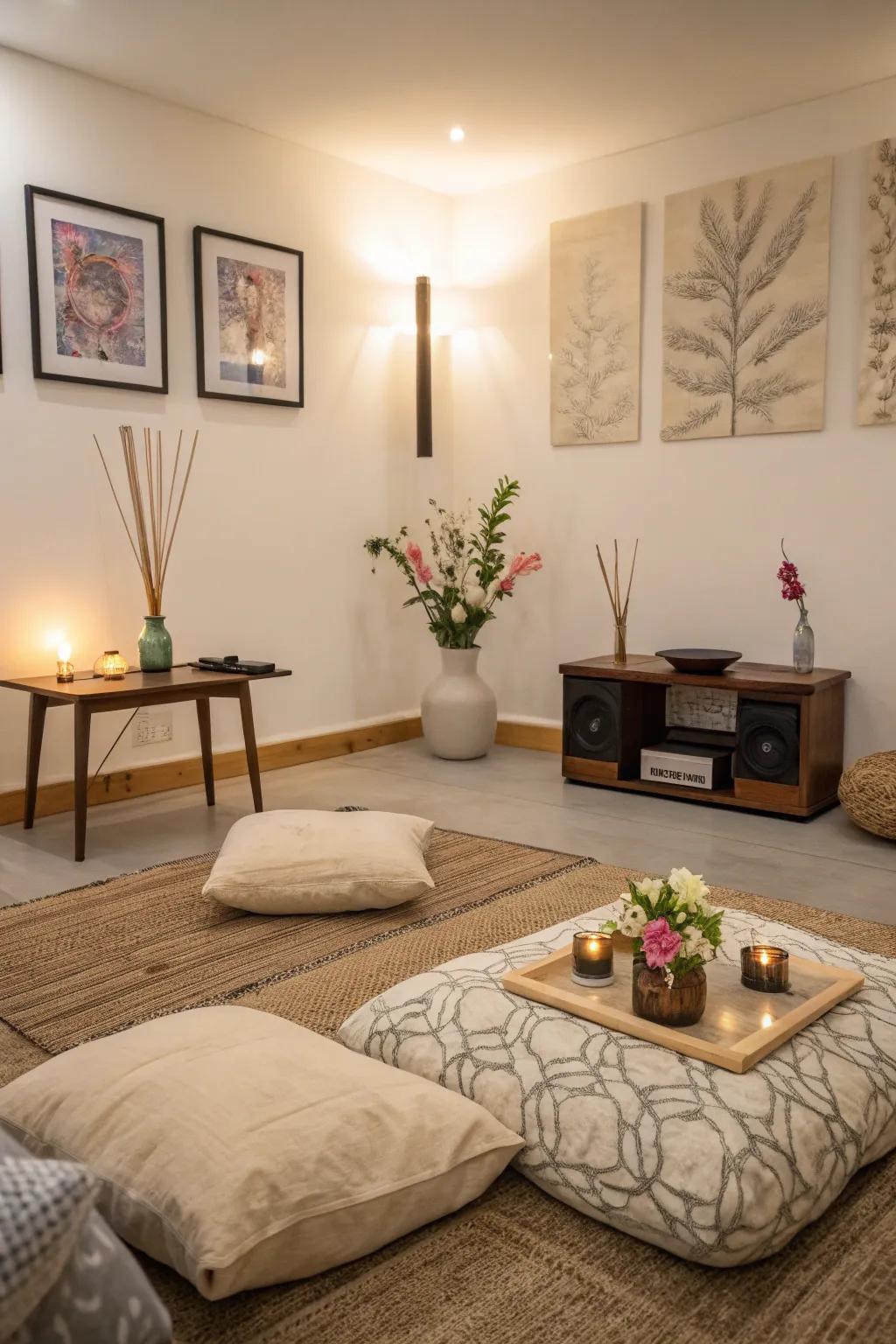 Soft sounds enhance the meditative atmosphere of your space.
