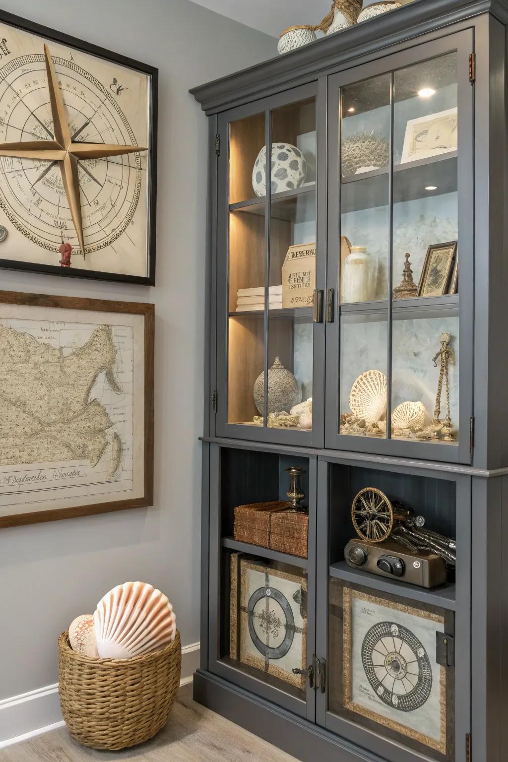 A styled display cabinet for a coordinated feel.