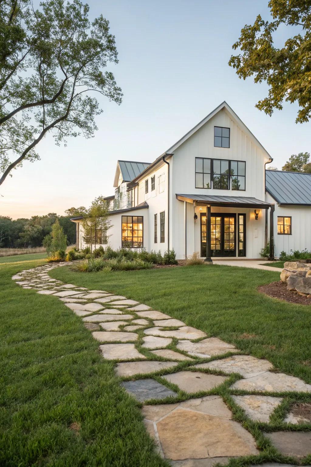 Path to serenity: Natural stone walkways that harmonize with the environment.