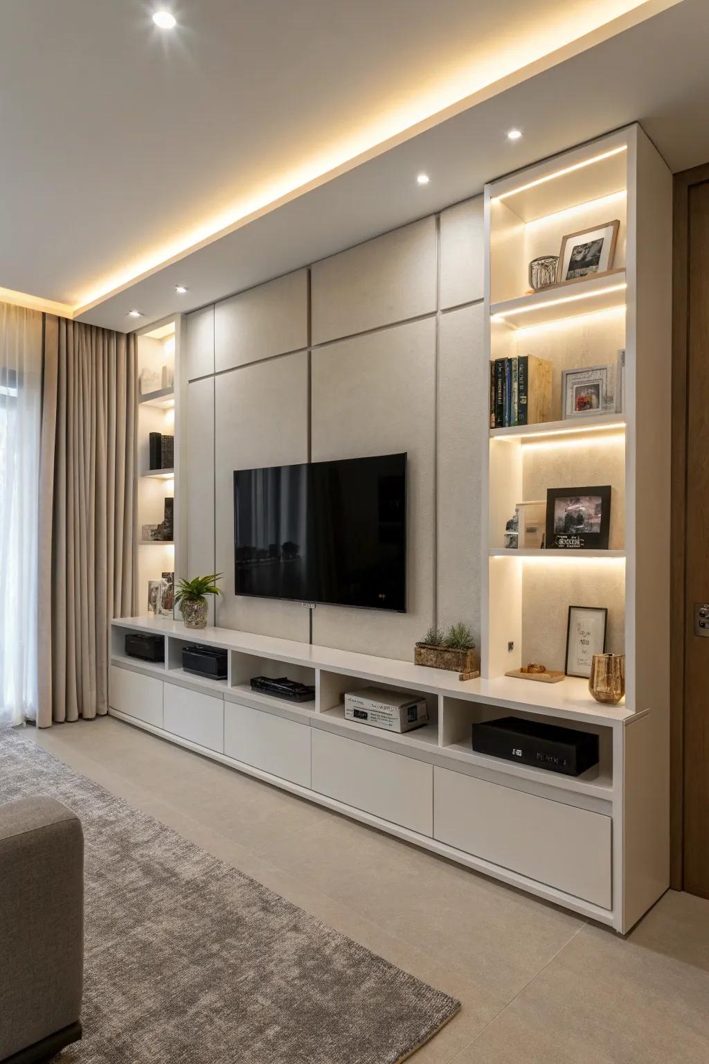 Concealed storage maintains your area neat and stylish.