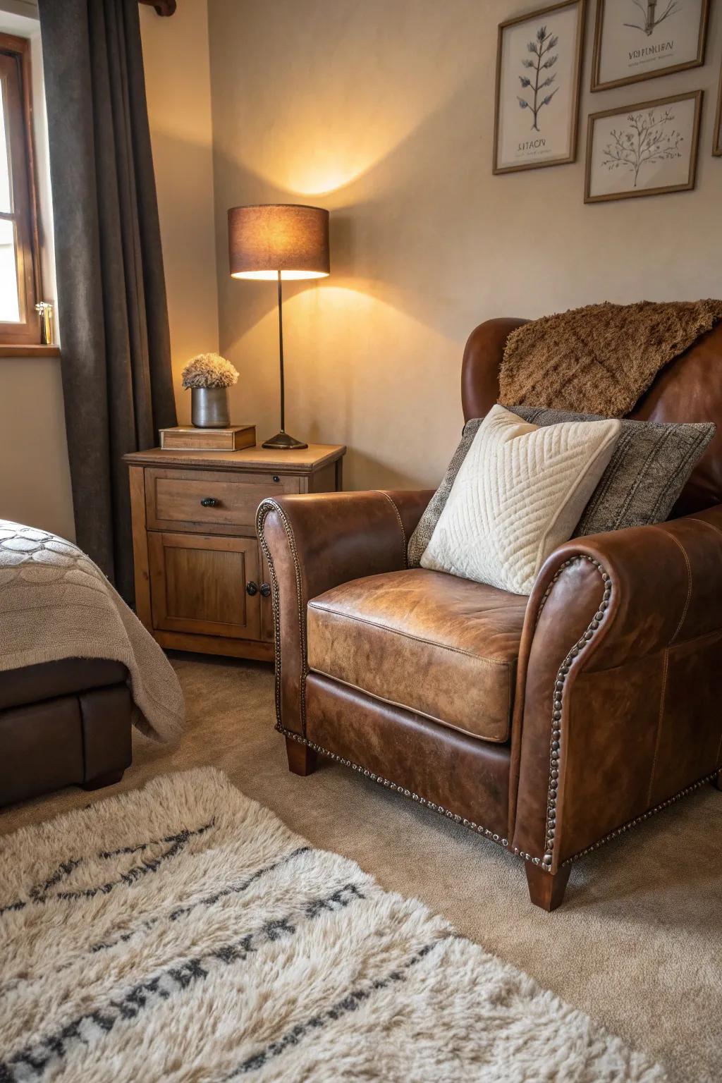 Layering feels incorporates dimension and opulence to the space.