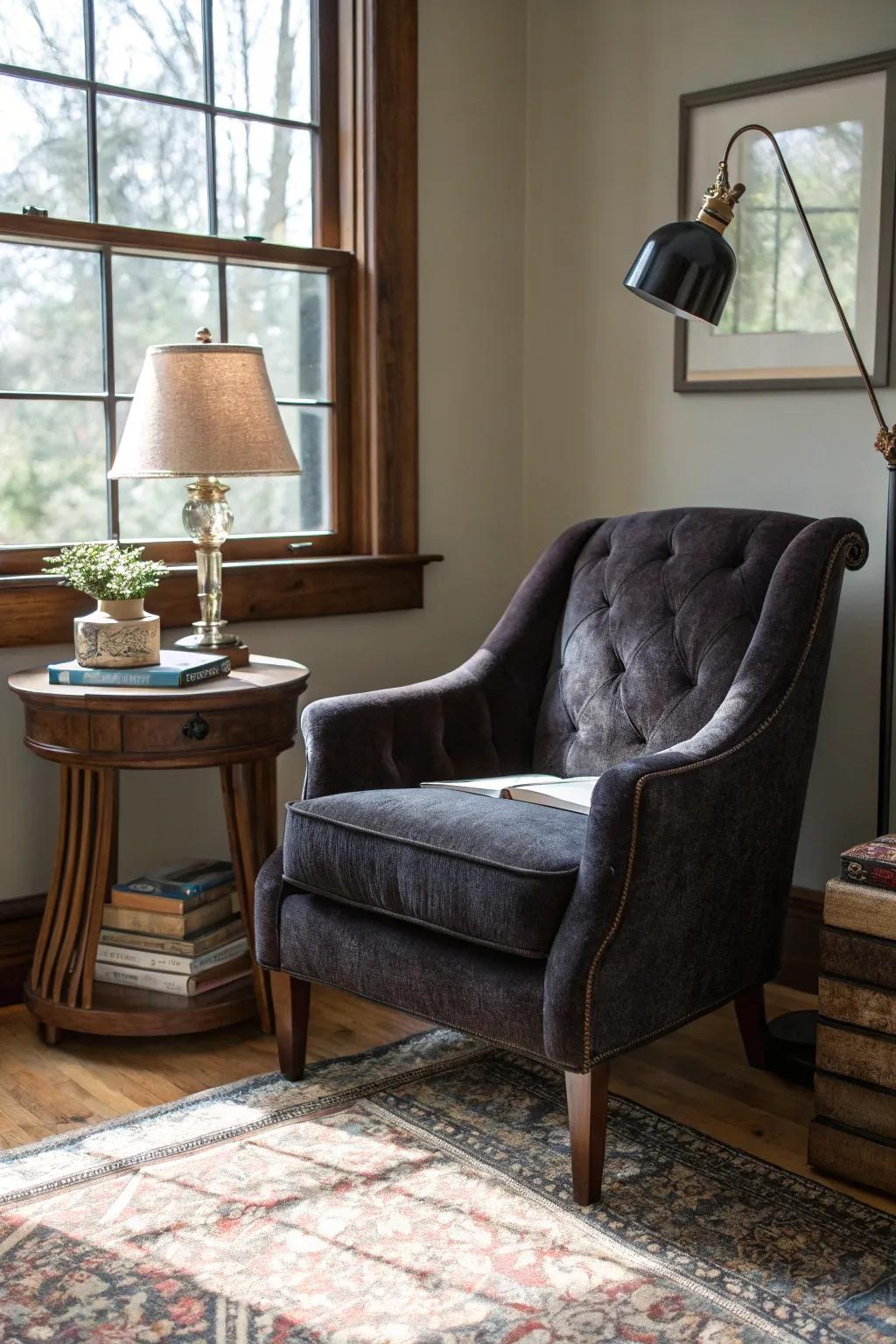 Cozy seating that invites you to settle in and focus.