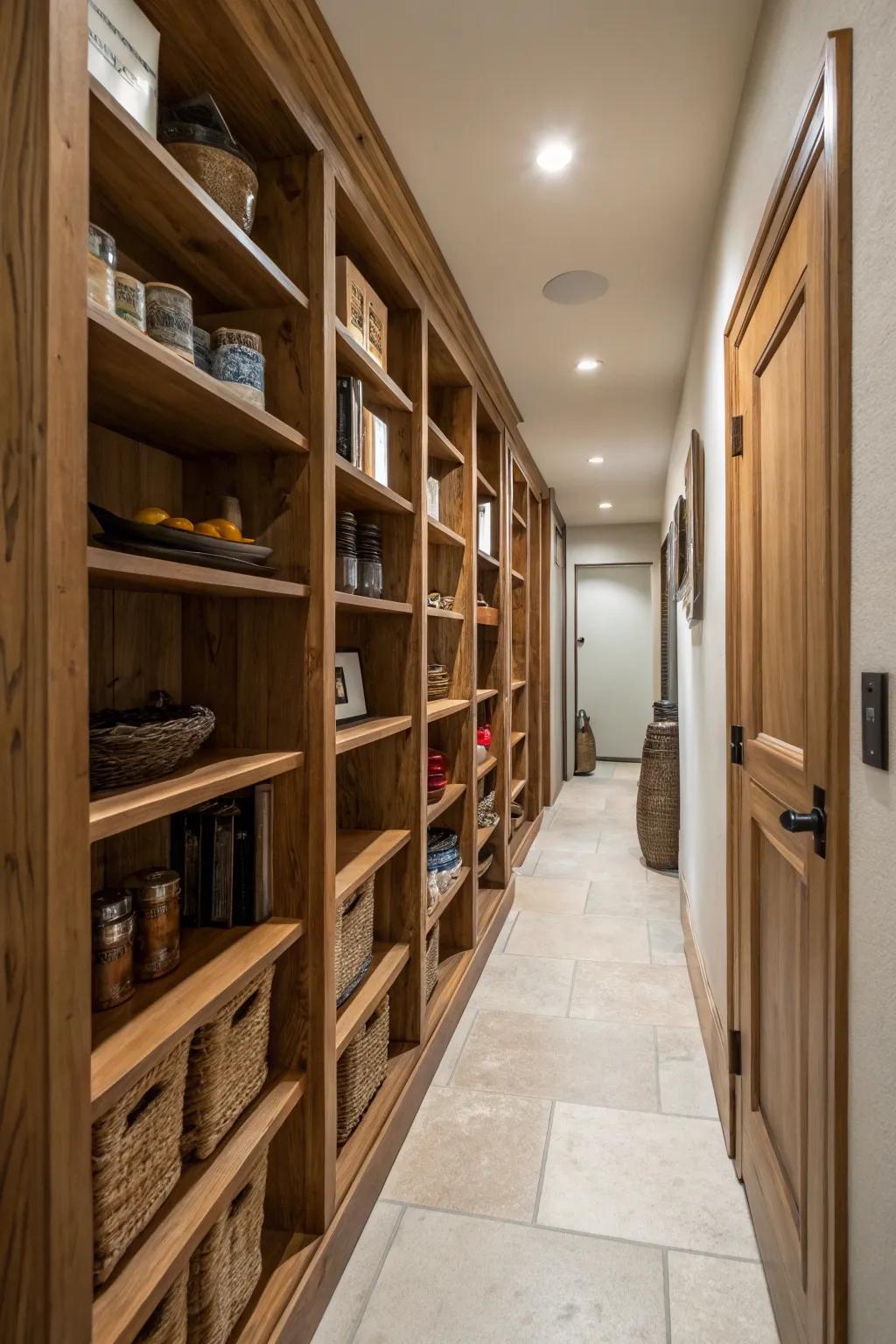 Smart storage solutions keep your hallway tidy and well-organized.