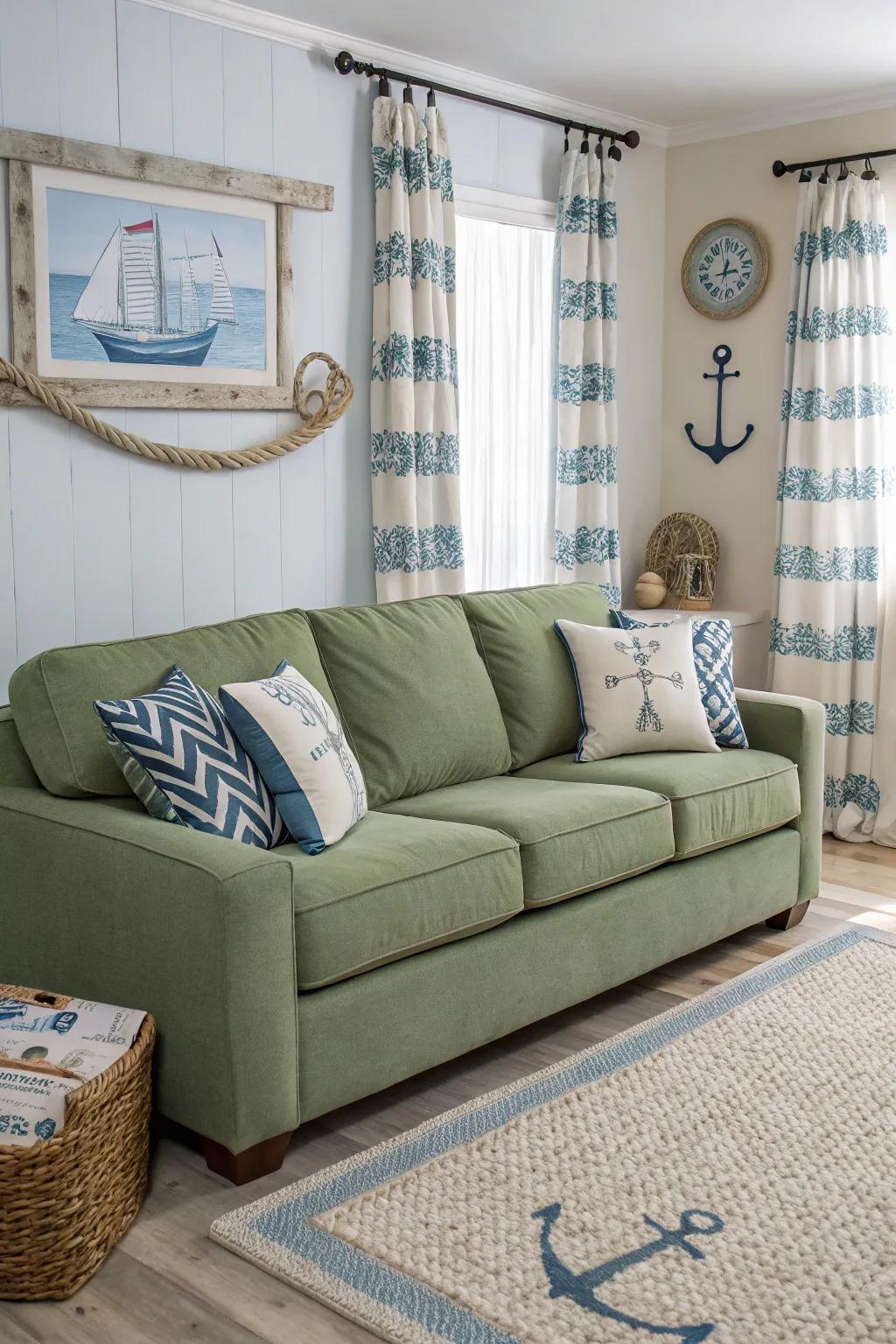 Seafaring hues generate a relaxing, coastal feel in your space.