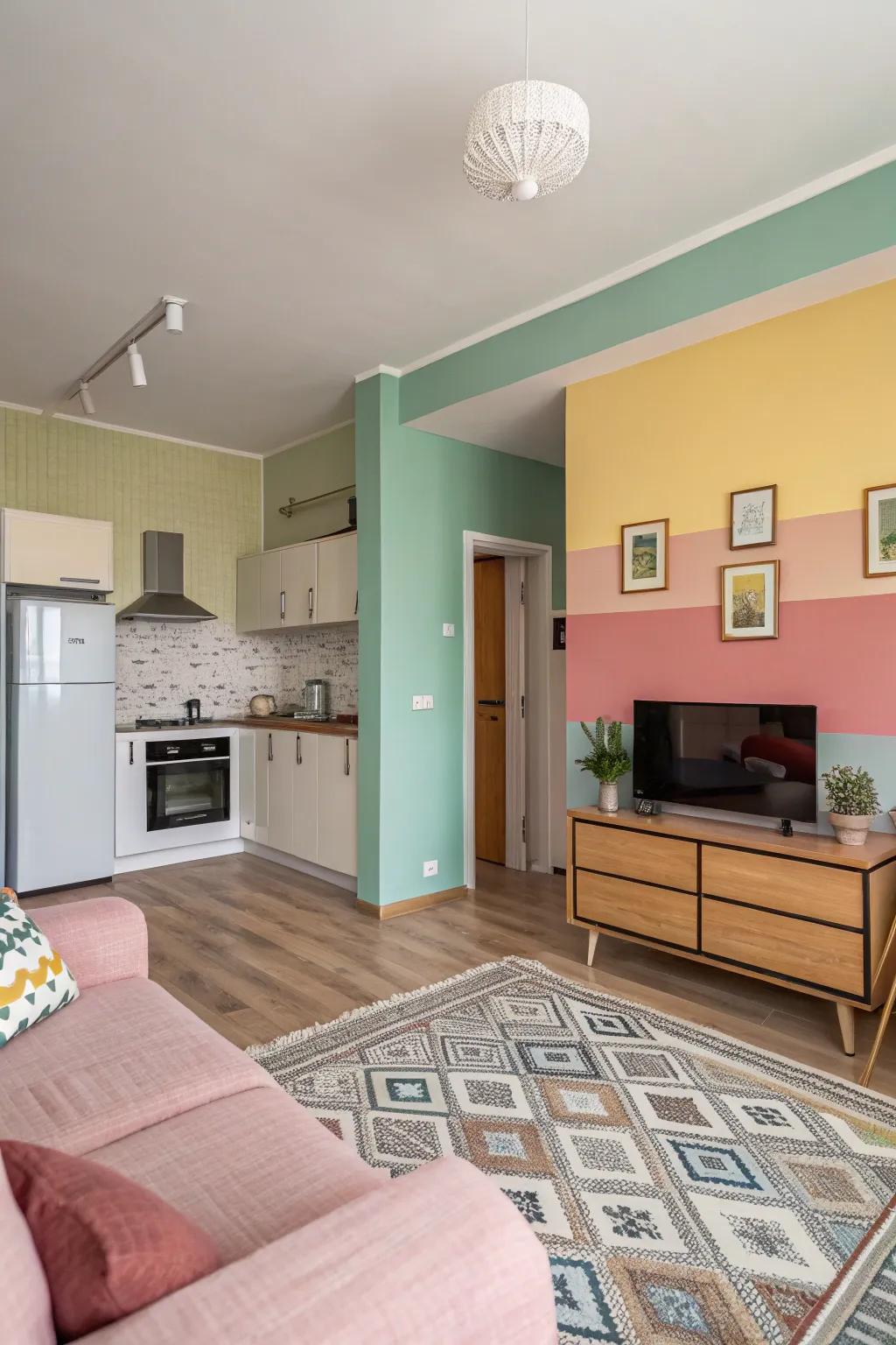 Color divisions establish distinct zones without walls.