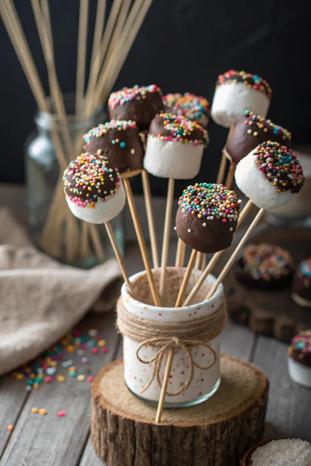 Sweet stick bites, offering a sugary and effortless treat.