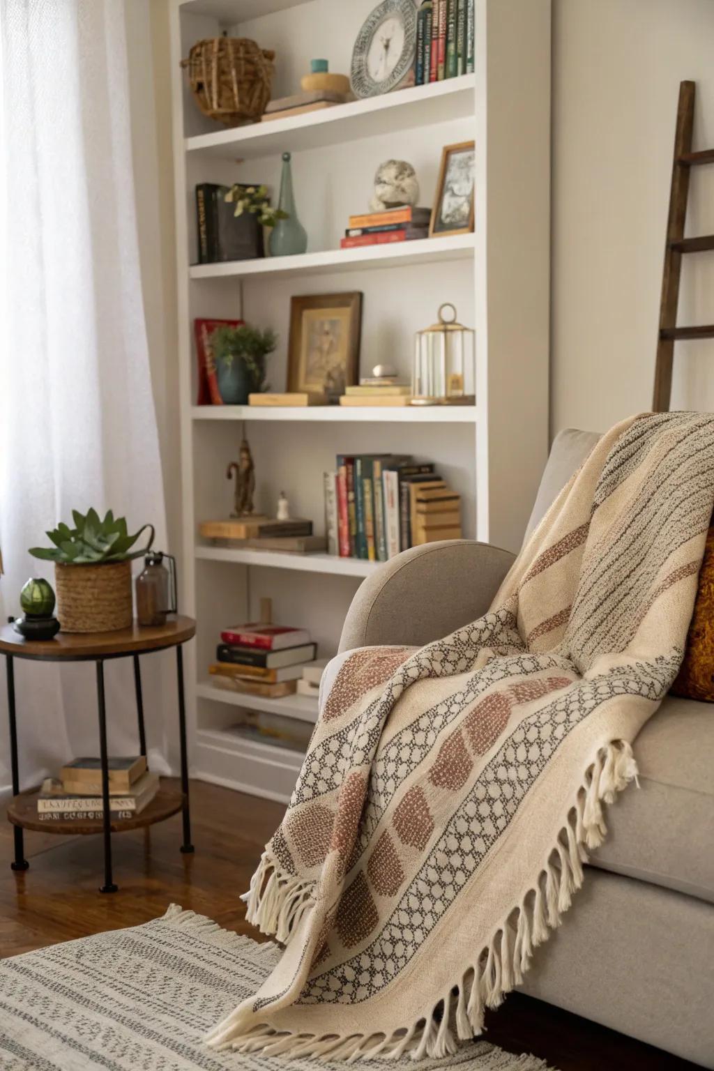 Textiles bring warmth and color to shelf presentations