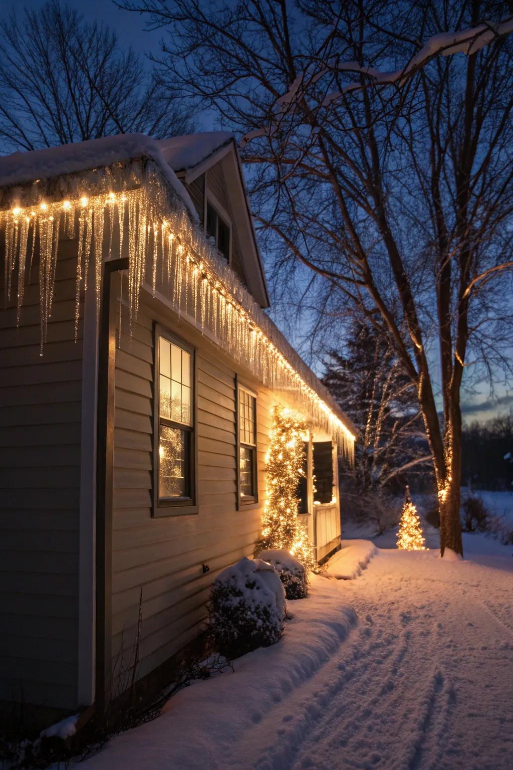 Realize a timeless guise with frost illumination along your eaves.