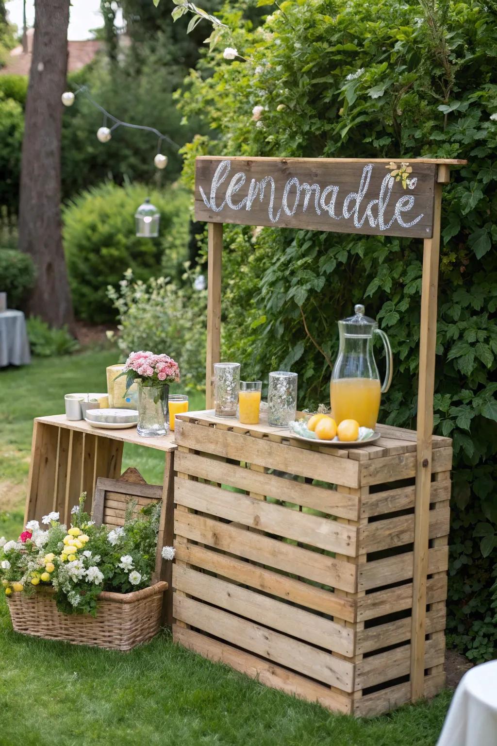 A refreshment stand introduces nostalgic beauty to alfresco parties.