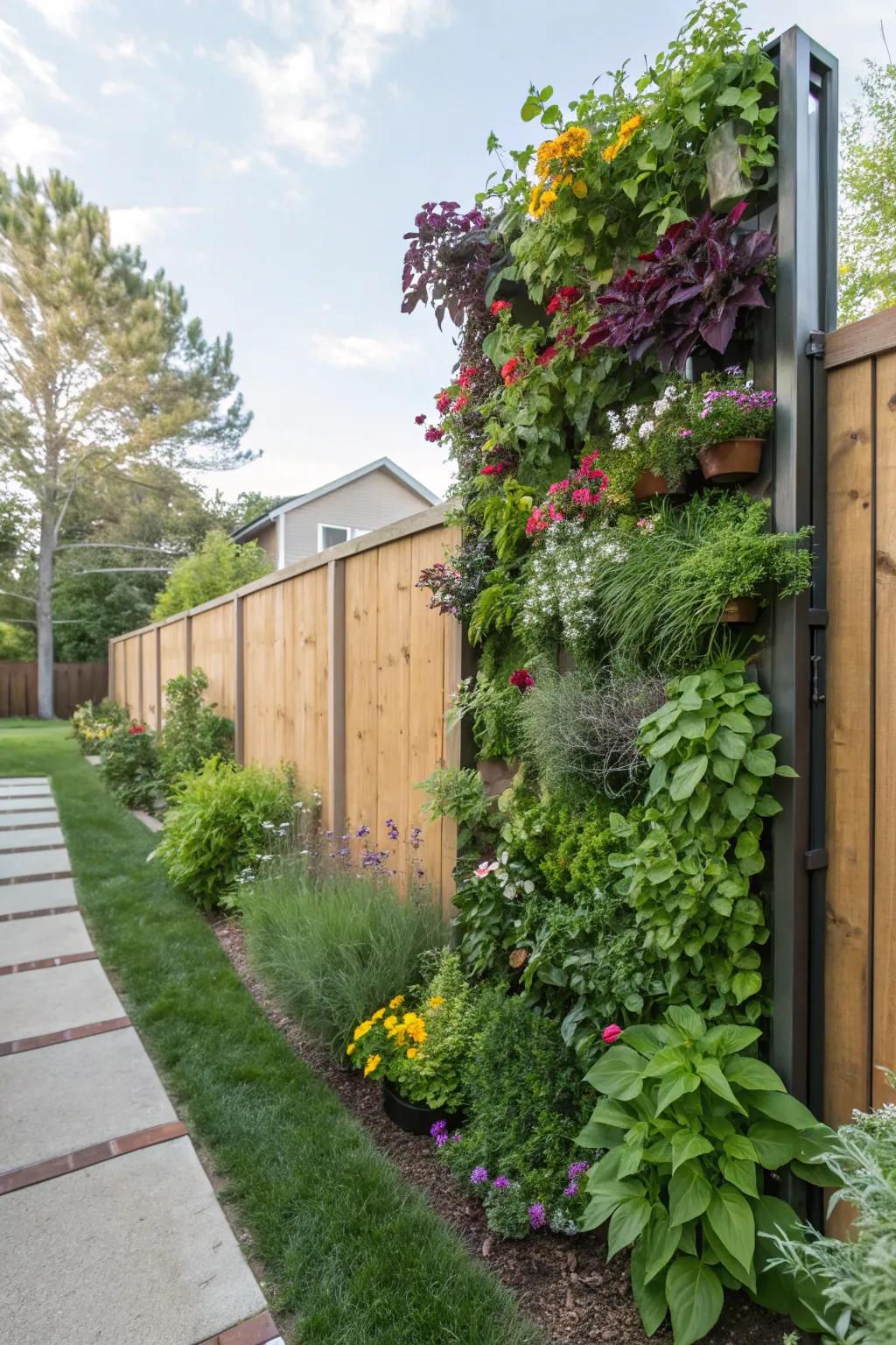 Go green in a big way with a space-saving garden wall.
