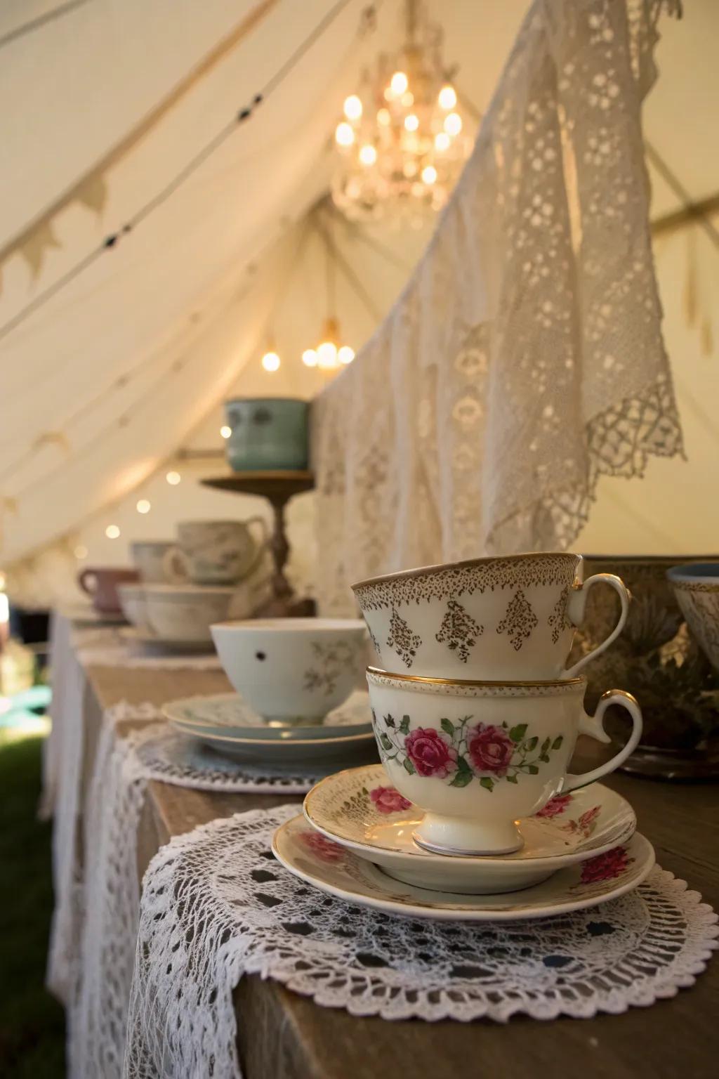 Vintage details impart charm and nostalgia to the occasion.