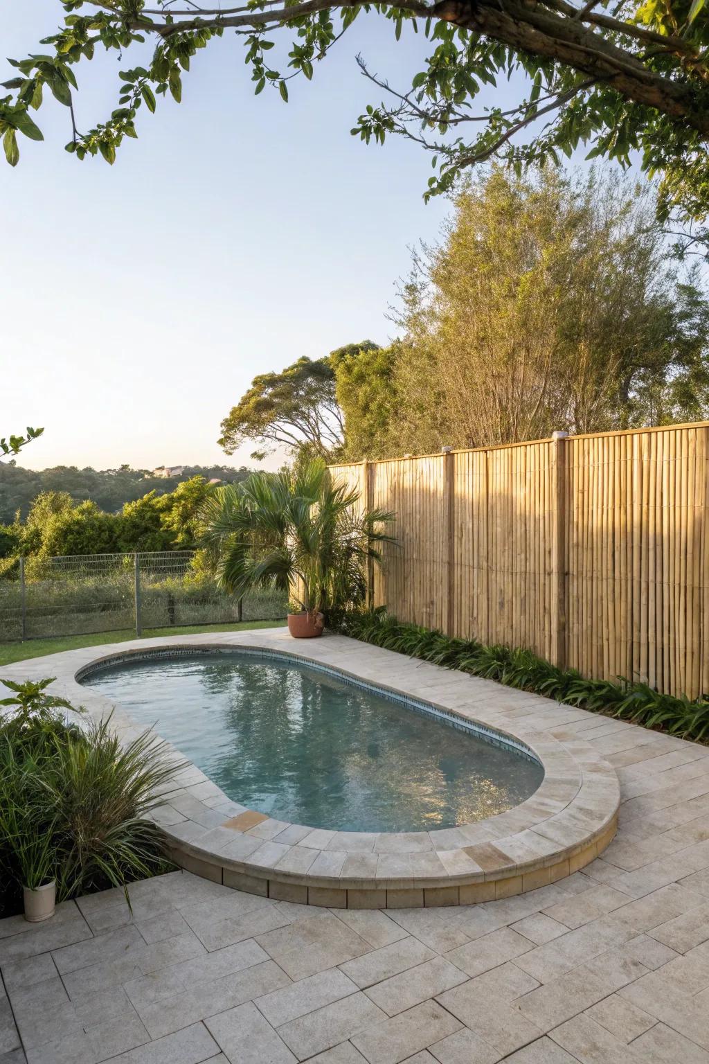 A vegetation divider furnishes solitude while elevating the deck's aesthetic.