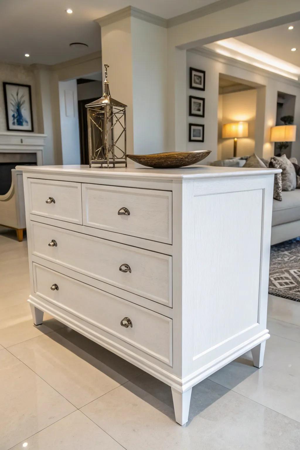 Minimalist beauty with a clean white finish.