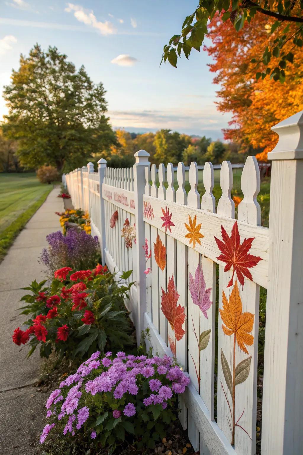 A fence celebrating the beauty of the seasons.