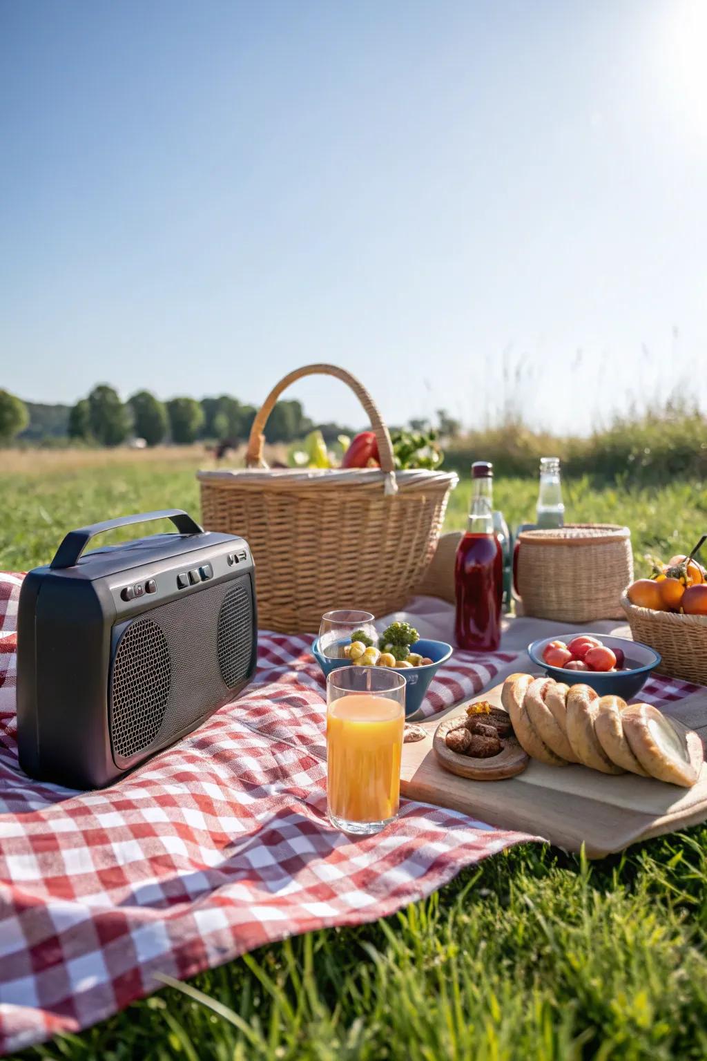 Music adds an enjoyable environment to your picnic setting.