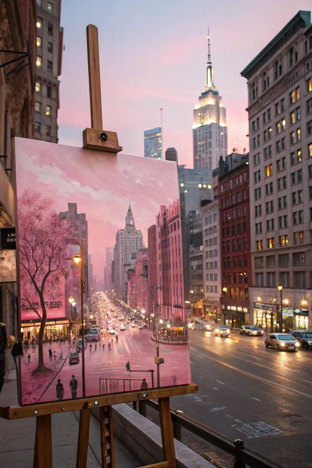 Active urban city illustration in rouge.