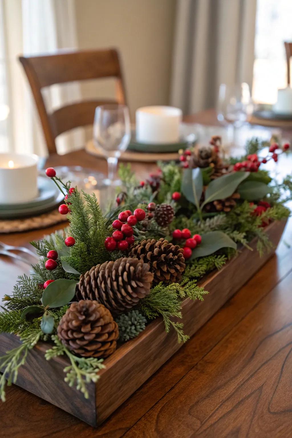 Fashion a natural component centerpiece for a hint of rustic elegance.