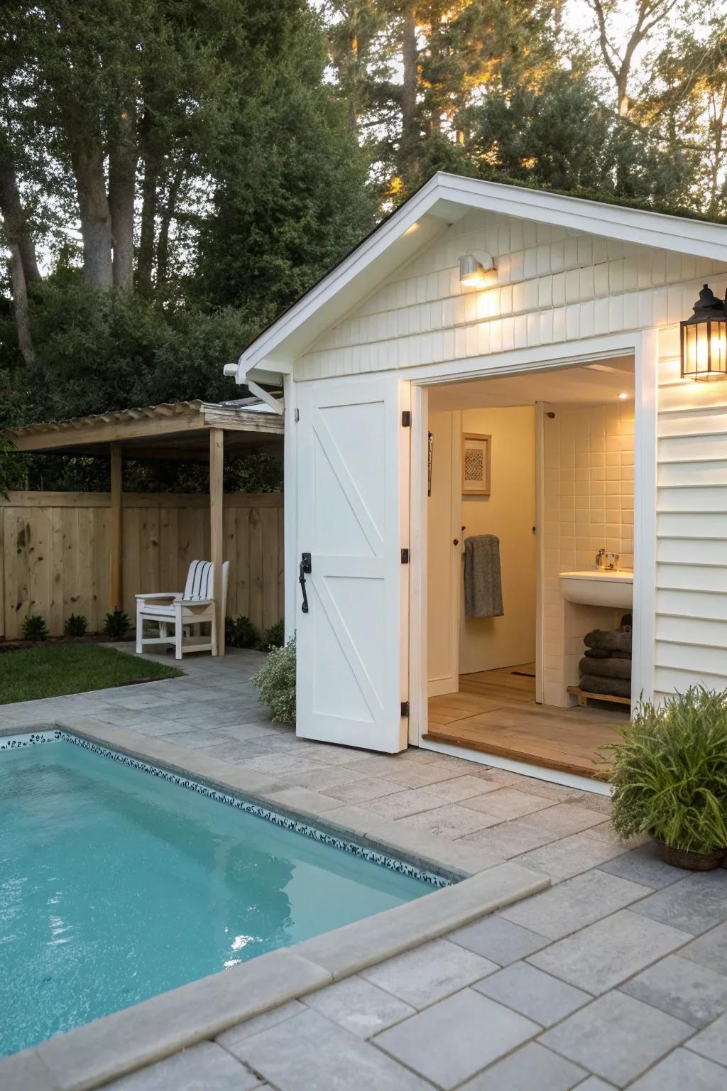 Streamline functionality using a simple pool house blueprint